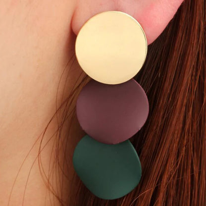 Earring For Women Girls Dangler Eardrop Summer Bohemian Fashion Cute Geometric Round Gift Party Colorful Jewelry