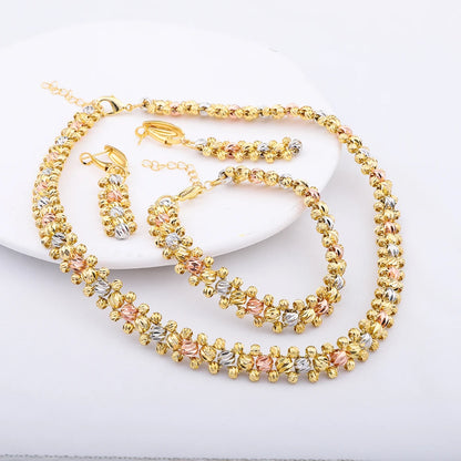 Dubai Colorful Necklace Earrings Bracelet Jewelry Set Indian Jewelry Luxury Fashion Style Dinner Party Daily Clothing Accessorie