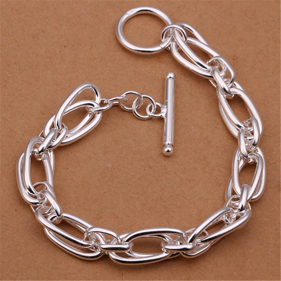 Wholesale for Men Women Chain 925 Sterling Silver Bracelets Noble Wedding Gift Party Fashion Jewelry Christmas Gifts