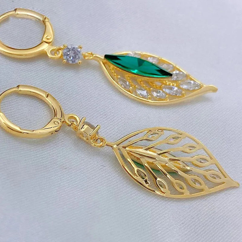 Leaf Earrings, Elegant and High-end 2023 European and American Fashion New Women and Jewelry, Banquet Party Gifts for Couples