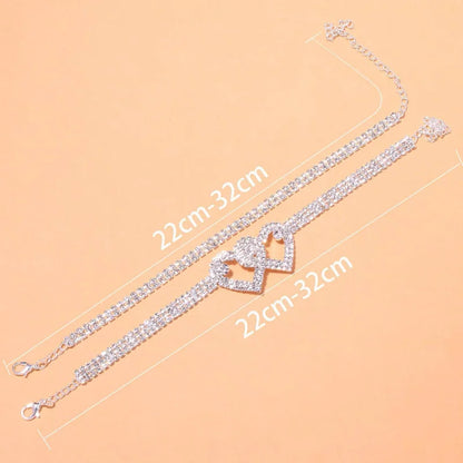 Beautiful Dazzling Cubic Zirconia Chain Anklet for Women Fashion Silver Color Ankle Bracelet Barefoot Sandals Foot Jewelry