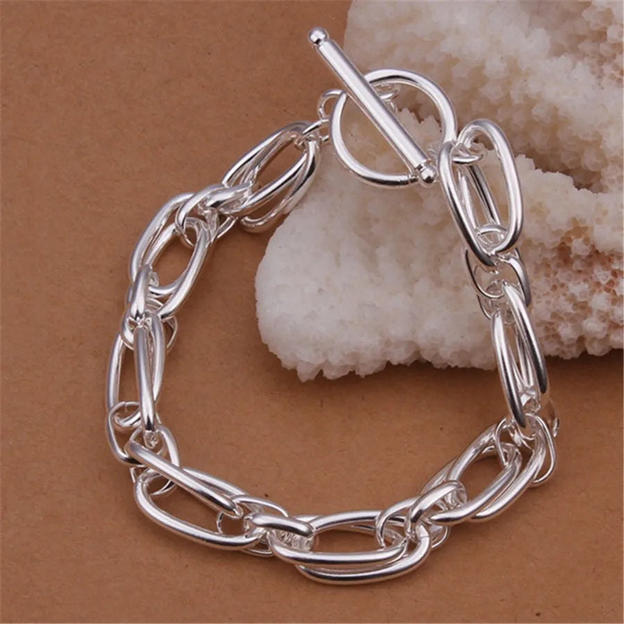 Wholesale for Men Women Chain 925 Sterling Silver Bracelets Noble Wedding Gift Party Fashion Jewelry Christmas Gifts