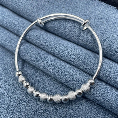 Charm 925 Sterling Silver Luxury Bead Bracelet Bracelet Cute Feminine Fashion Party Wedding Jewelry With Adjustable Size