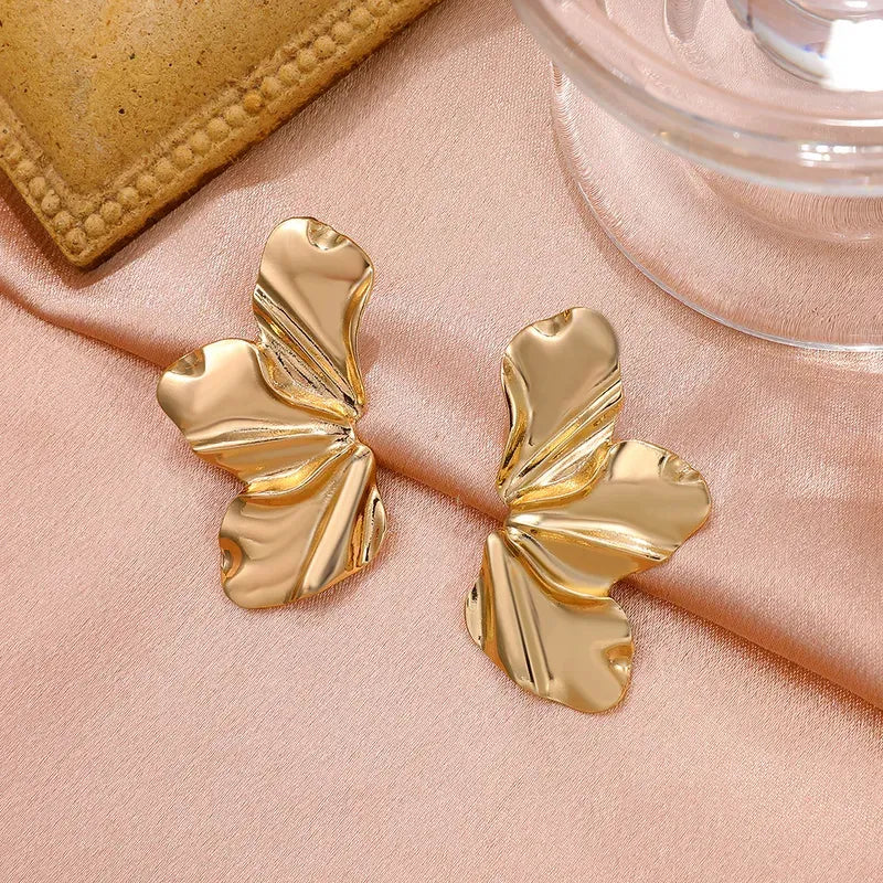 Geometric Stud Earrings for Women Simple Trendy Petal Earrings 2023 Trendy Ear Jewelry Accessories Gift