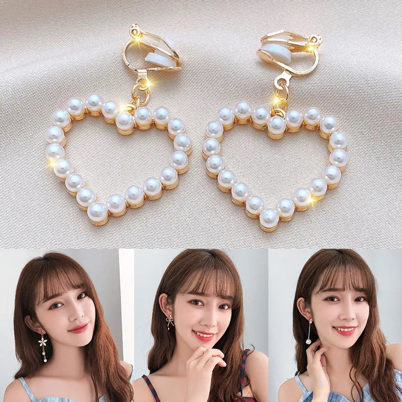 Fashion Tassel Ear Clip Non-Pierced Female Korean Style Temperament Earrings Super Fairy Jewelry Cute Cuff Earring Ear Clip Gift