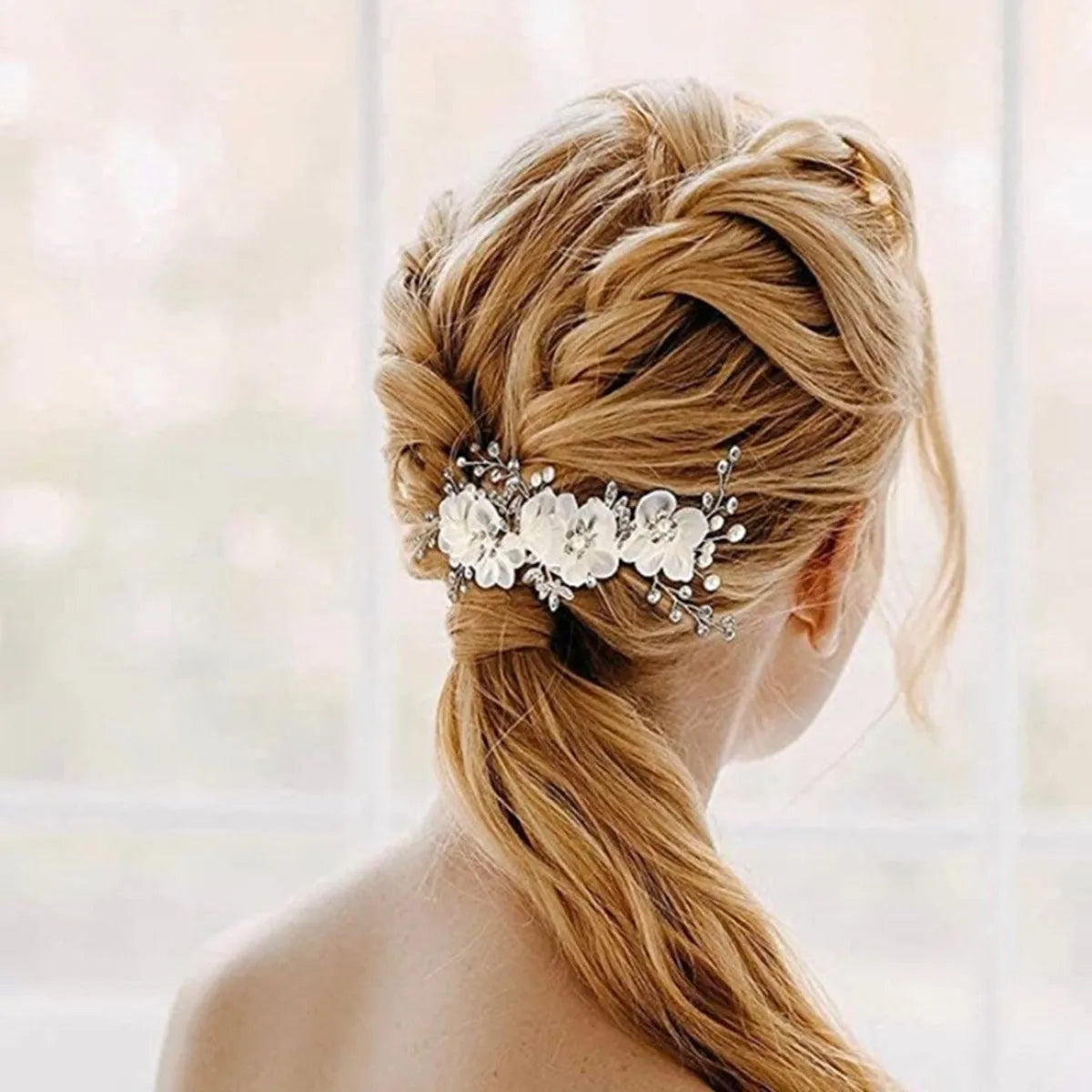 Flower Pearl Crystal Hair Clip Wedding Hair Comb Hairpin Headbands For Bride Women Wedding Hair Accessories Jewelry Tiara Gift