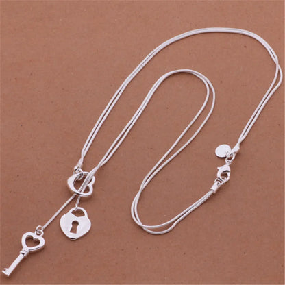 Promotional 925 Sterling Silver Charms Necklace High-quality Jewelry Exquisite Fashion Women Classic Cute Wedding 45CM